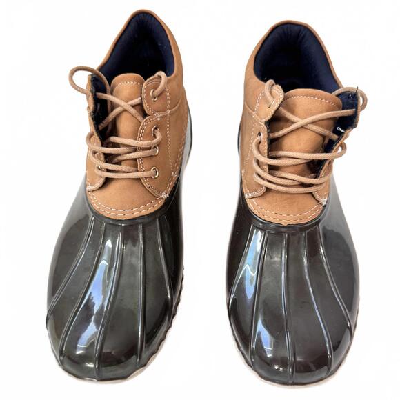 Tommy Hilfiger Shoes - Tommy Hilfiger Duck Boots Women's Size 9 Low Cut Brown Leather Uppers Waterproof